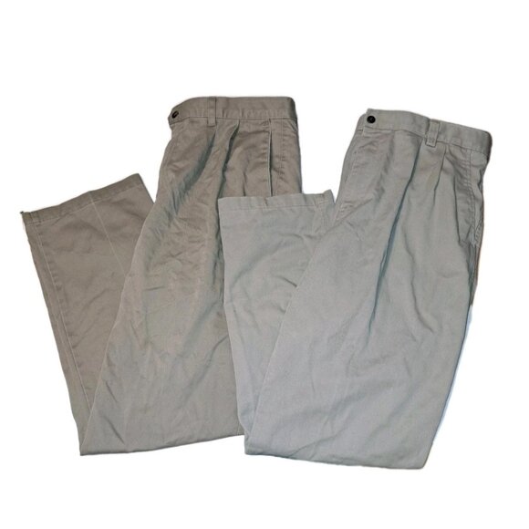 Dockers Mens Beige Pants Size 38x32 Dress Pants Pleated Front Lot Of TWO - Picture 1 of 10